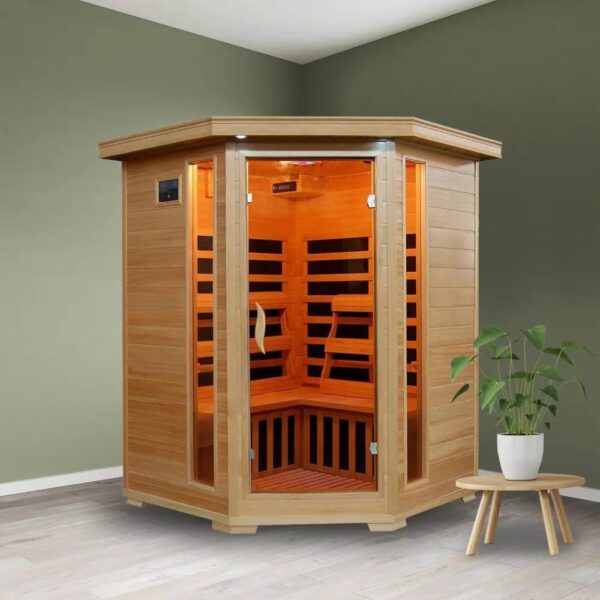 HeatWave Santa Fe 3-Person Hemlock Infrared Sauna with 7 Carbon Heaters - Image 2