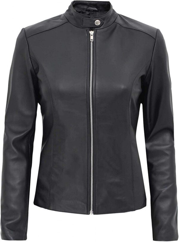 Aprilia Womens Black Leather Moto Jacket