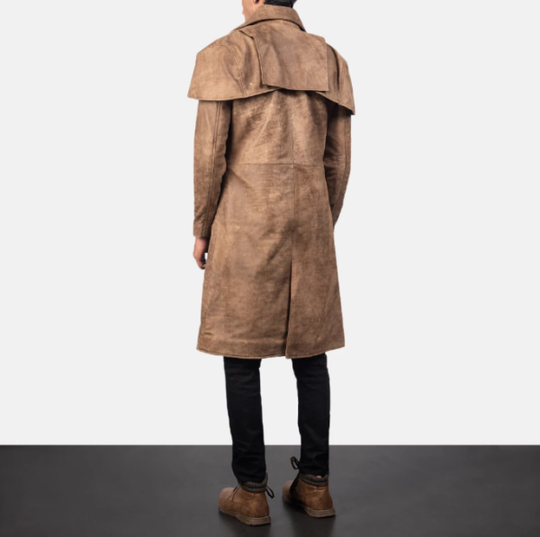 Classic Brown Leather Duster - Image 6