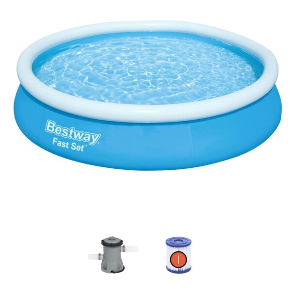 Bestway Fast Set Up 12ft x 30in Inflatable Above Ground Pool with Pump & Filter - Image 6