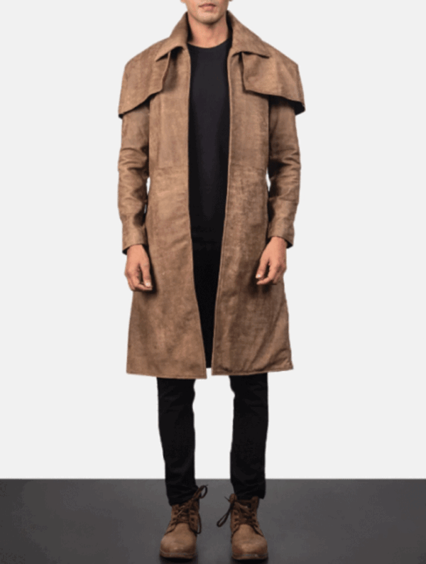 Classic Brown Leather Duster