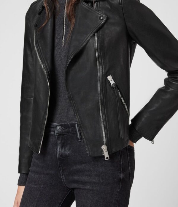 Dalby Leather Biker Jacket - Image 5